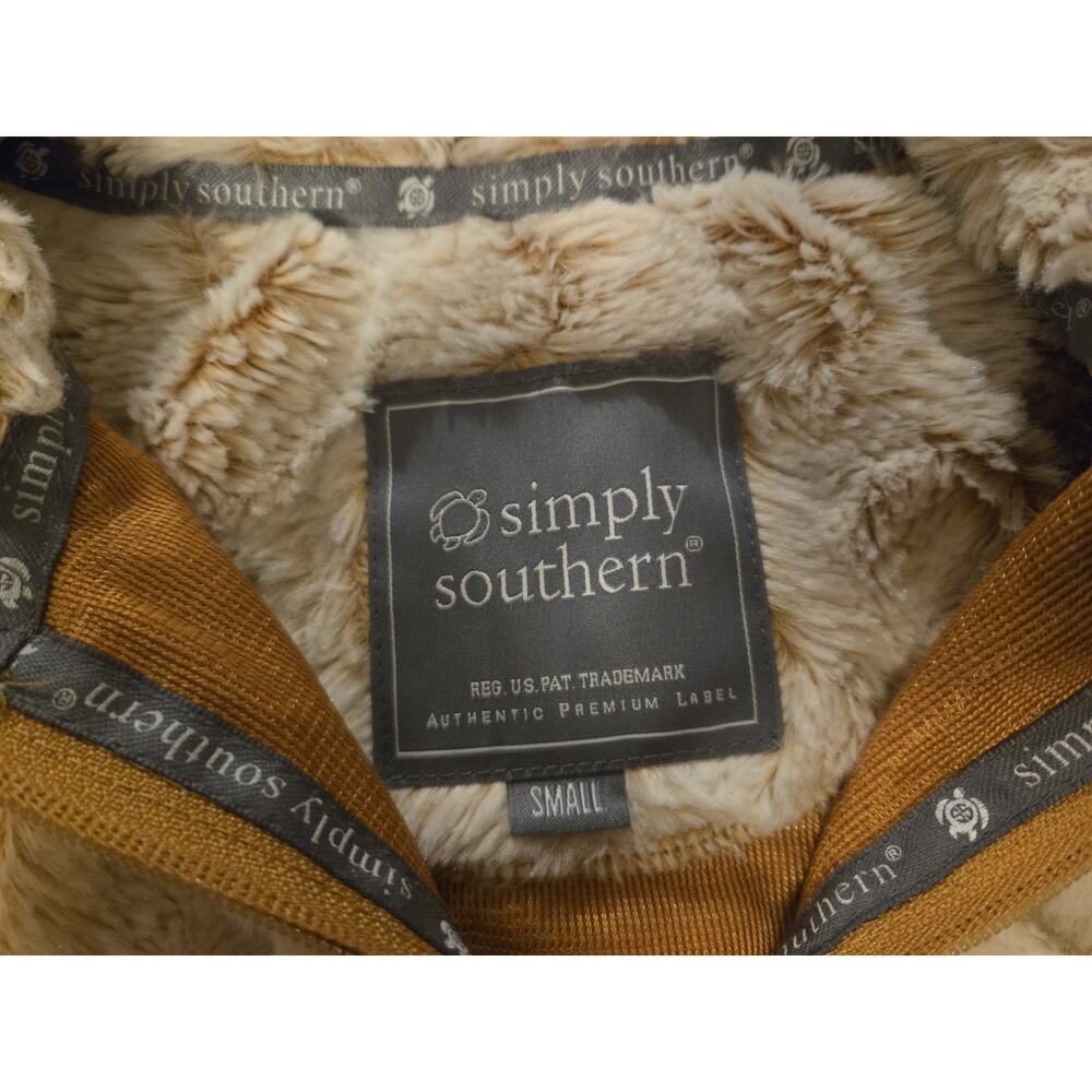 Simply Southern Womens S Cream Faux Fur Fleece Quarter Zip Cozy Cabin Pullover - Picture 7 of 9